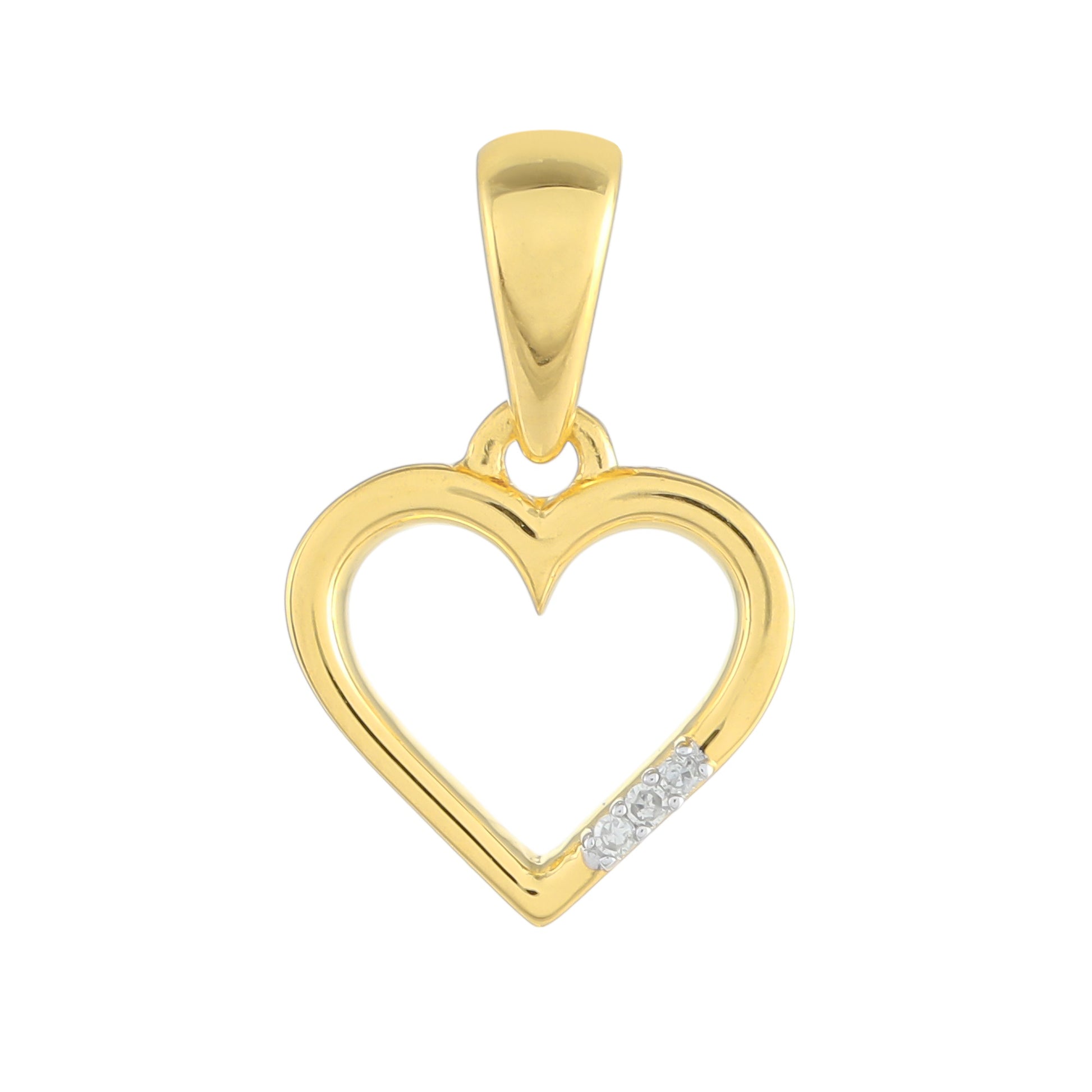 Colgante de Plata Bañada en Oro con Diamante blanco 1 