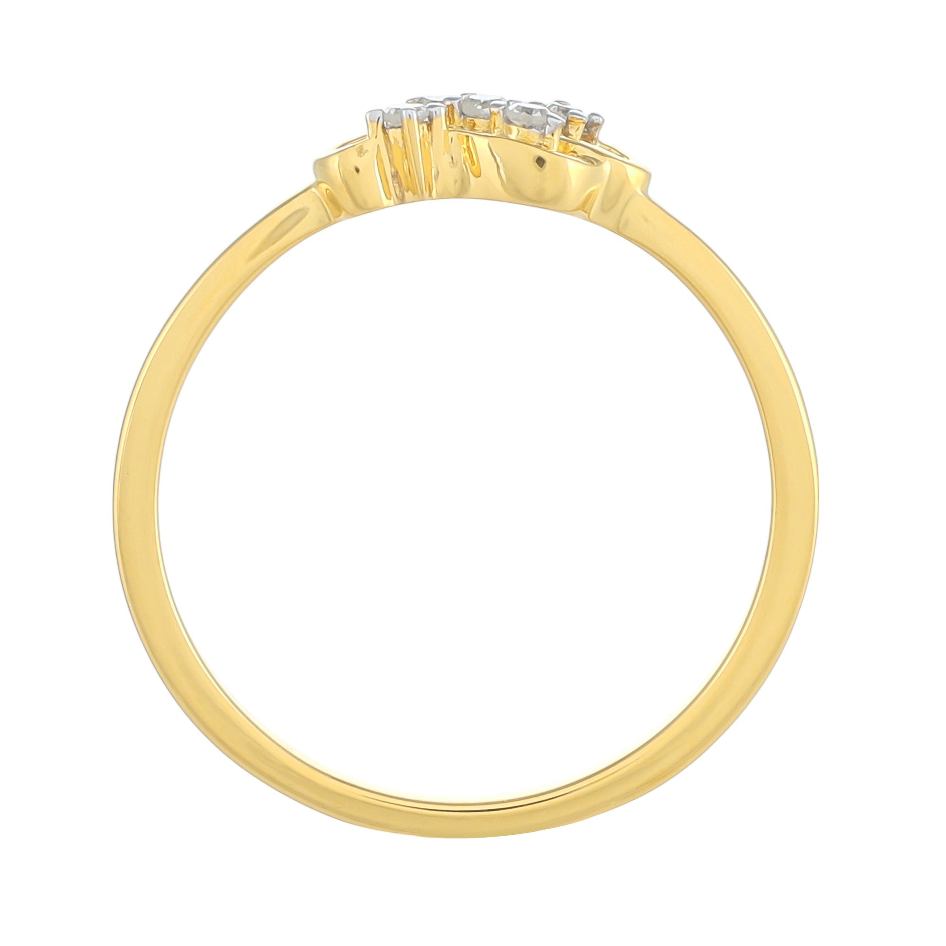 Anillo de Plata Bañada en Oro con Diamante blanco 4 