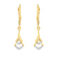 Pendientes de Plata Bañada en Oro con Diamante blanco