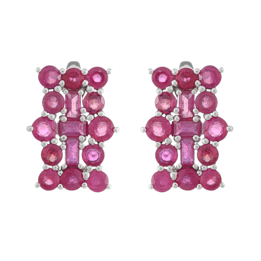 Pendientes de Plata con Rubí de Tailandia