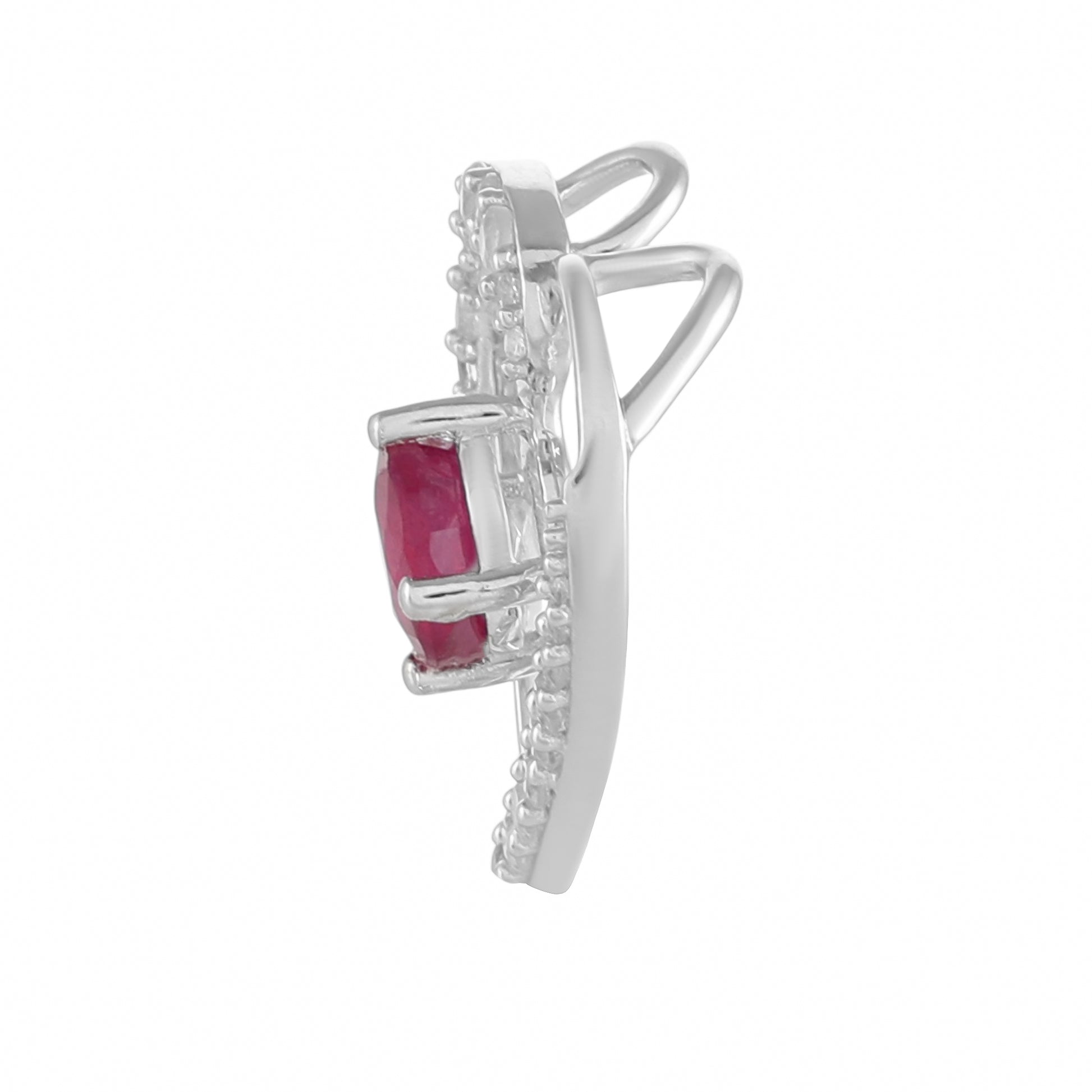 Colgante de Plata con Rubí de Tailandia y Topacio Blanco 2 