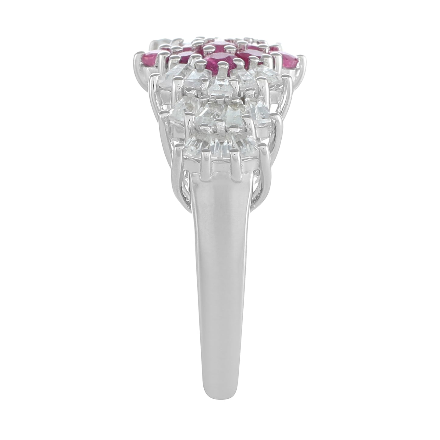 Anillo de Plata con Rubí de Tailandia y Topacio Blanco