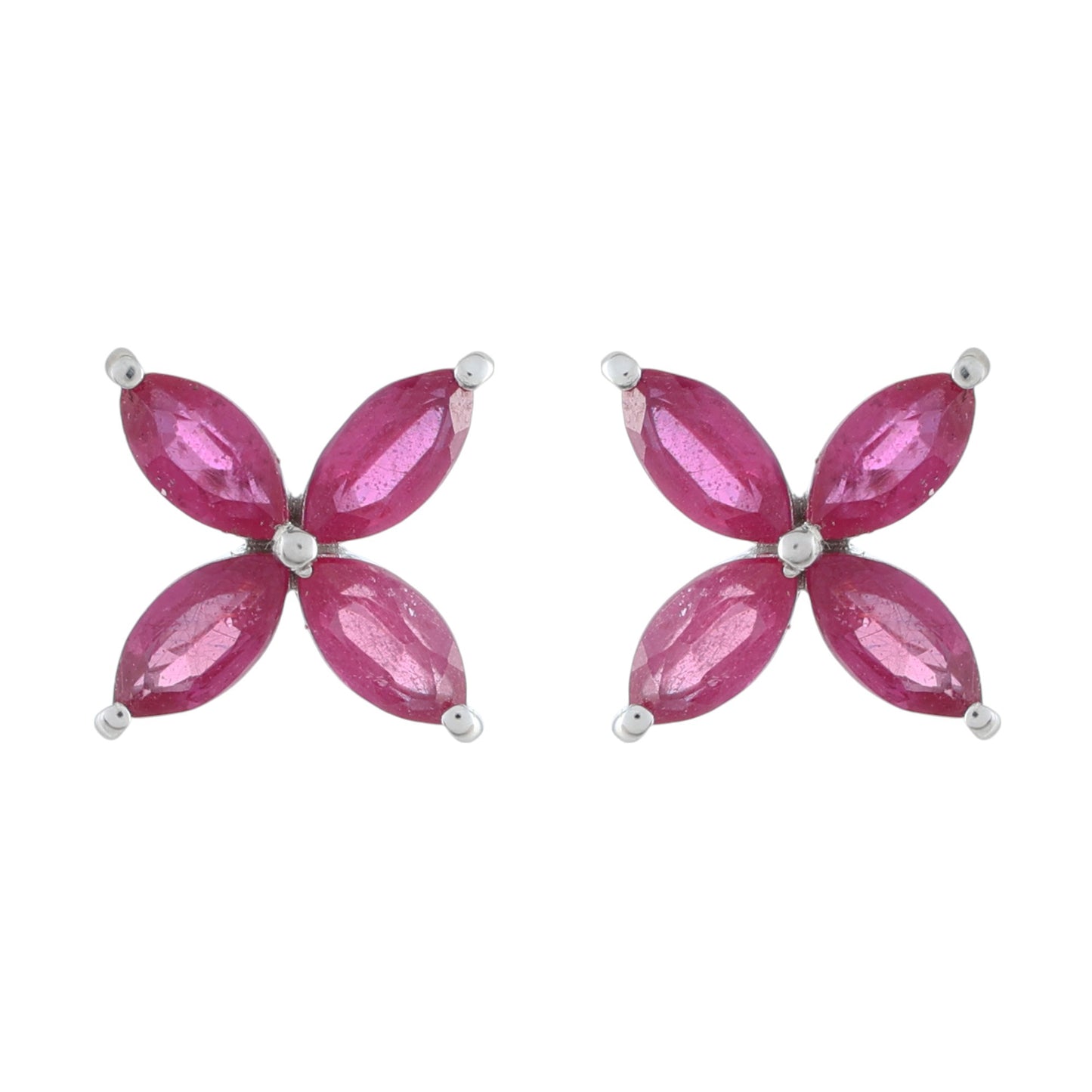 Pendientes de Plata con Rubí de Tailandia