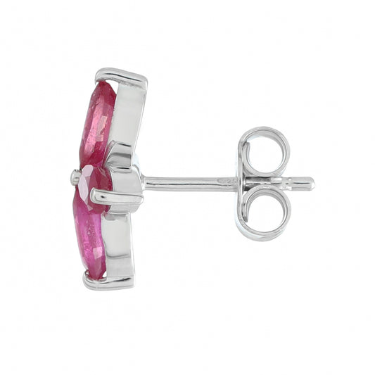 Pendientes de Plata con Rubí de Tailandia