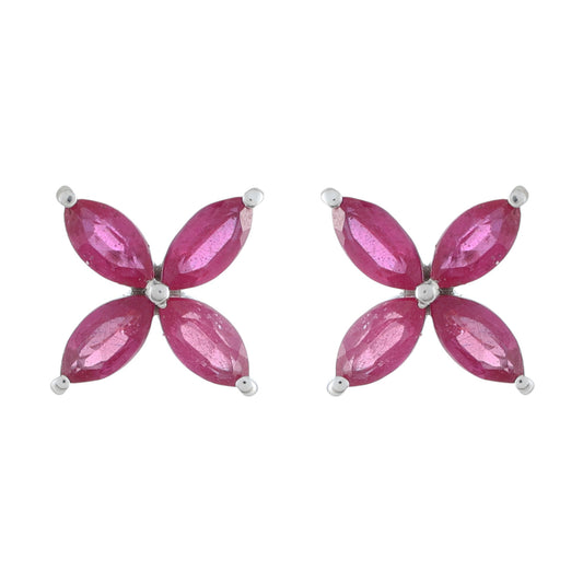 Pendientes de Plata con Rubí de Tailandia