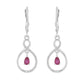 Pendientes de Plata con Rubí de Tailandia y Topacio Blanco