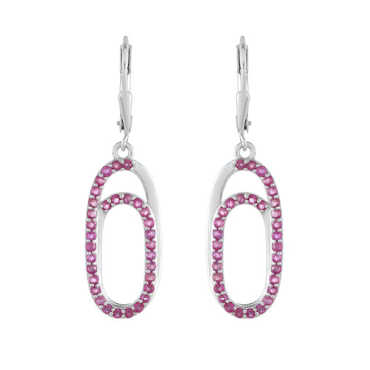 Pendientes de Plata con Rubí de Tailandia