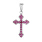 Cruz Colgante de Plata con Rubí de Tailandia