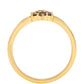 Anillo de Plata Bañada en Oro con Diamante Rojo