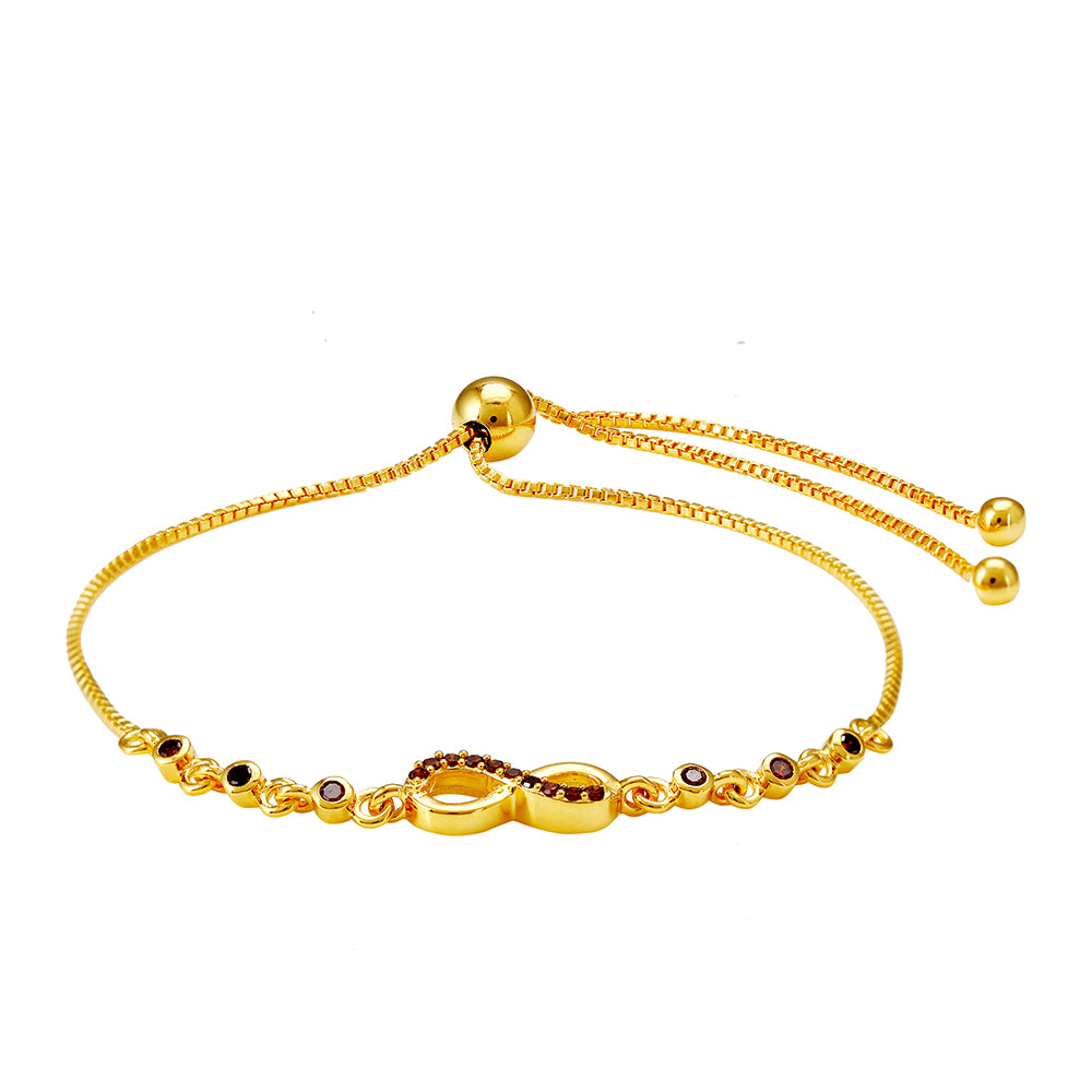 Pulsera de Plata Bañada en Oro con Diamante Rojo 2 