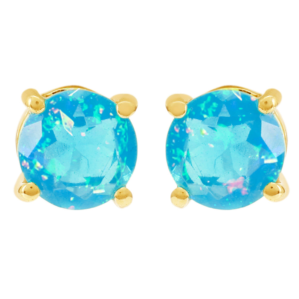 Pendientes de Oro 9K con Ópalo Azul Paraiba de Etiopía