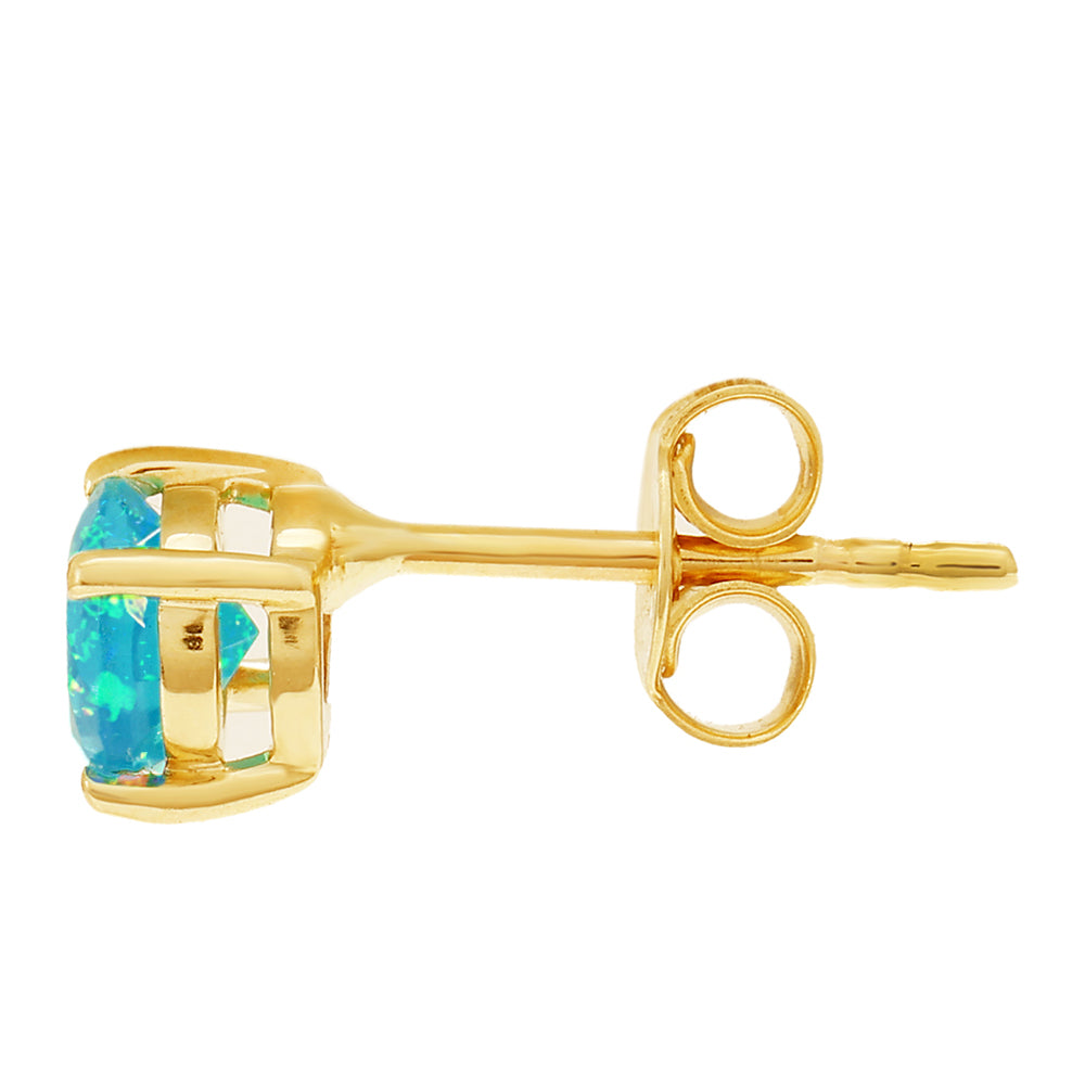 Pendientes de Oro 9K con Ópalo Azul Paraiba de Etiopía