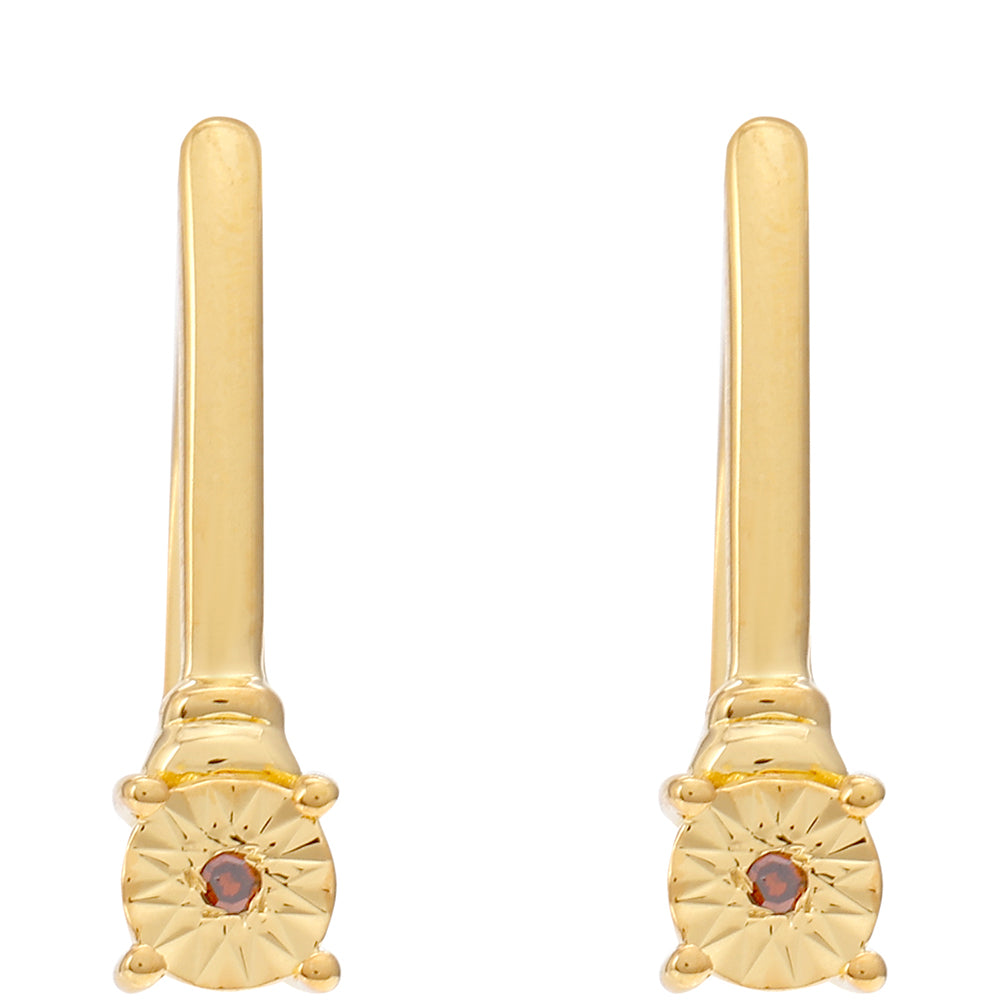 Conjunto de Plata Bañada en Oro con Diamante Rojo ( Pendientes +Anillo ) 2 