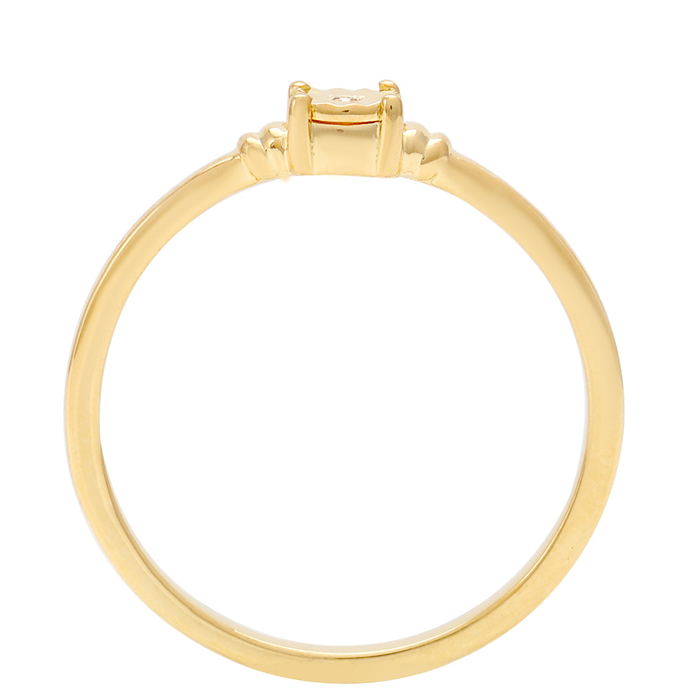 Conjunto de Plata Bañada en Oro con Diamante Rojo ( Pendientes +Anillo )