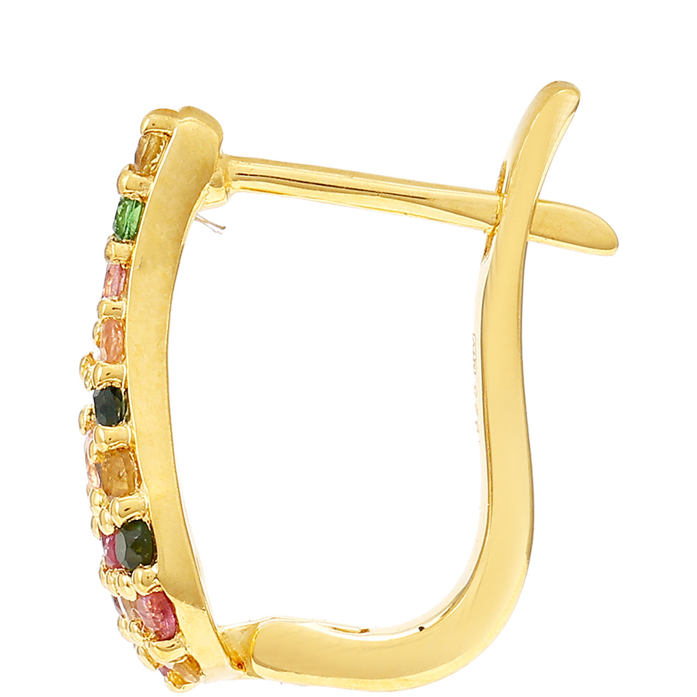 Pendientes de Plata Bañada en Oro con Turmalina Arco Iris Pelmadulla