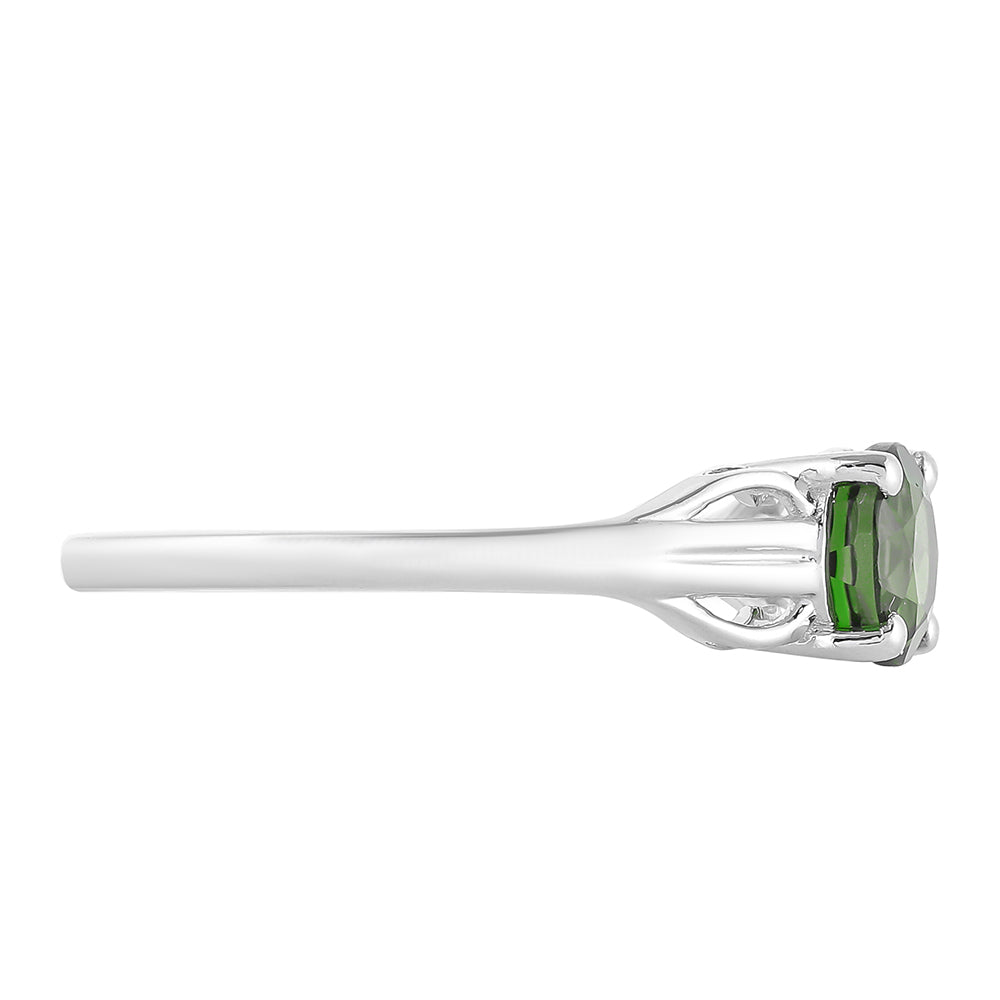 Anillo de Plata con Diópsido de Cromo