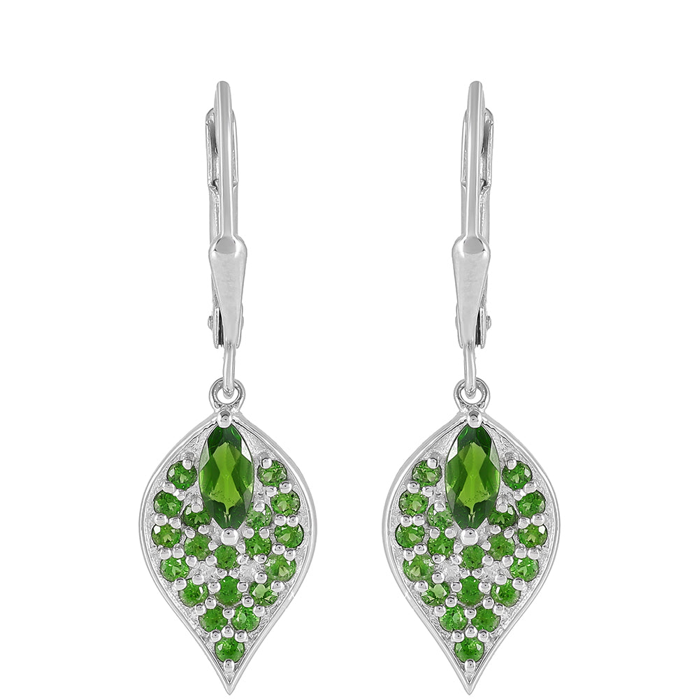 Pendientes de Plata con Diópsido de Cromo 1 