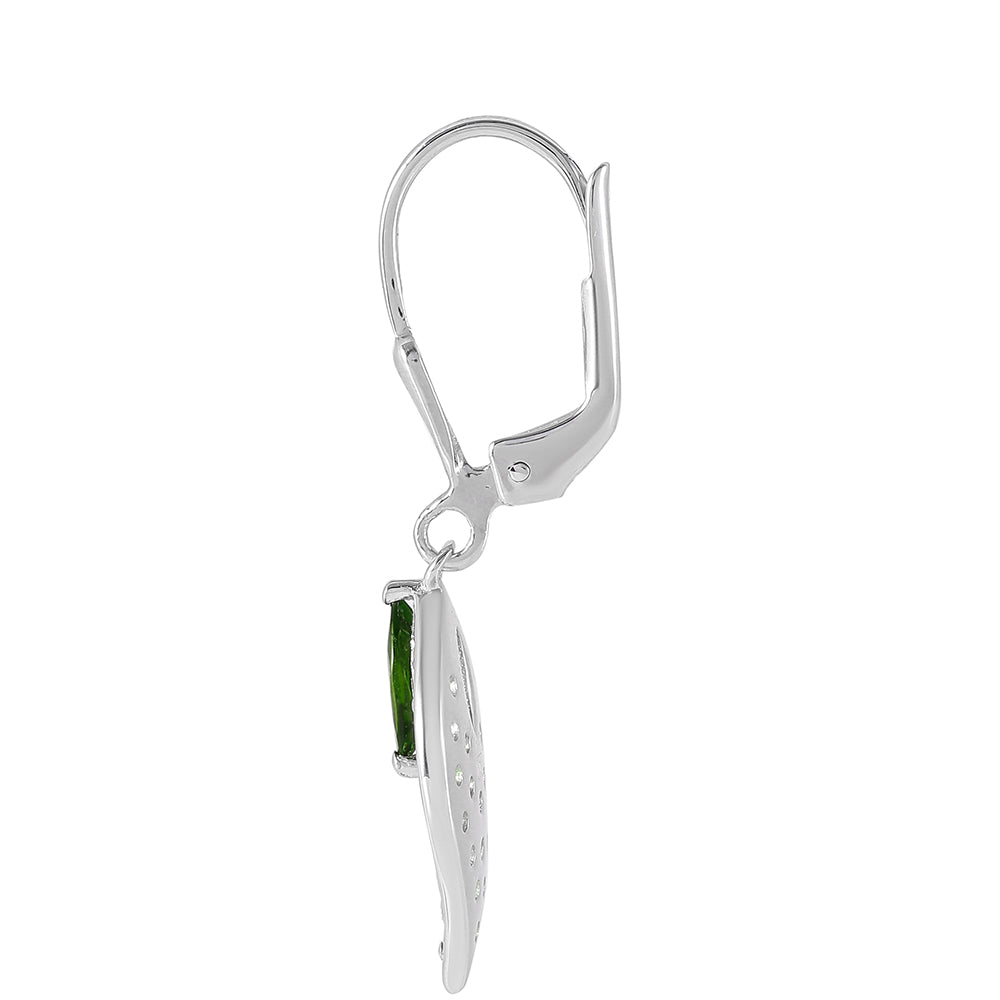Pendientes de Plata con Diópsido de Cromo 2 