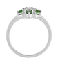 Anillo de Plata con Diópsido de Cromo y Topacio Blanco