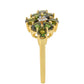 Anillo de Plata Bañada en Oro con Turmalina Verde y Zircón natural