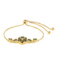 Pulsera de Plata Bañada en Oro con Turmalina Verde y Zircón natural