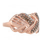 Anillo de Plata Bañada en Oro Rosa con Diamante Champagne y Diamante blanco