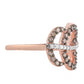 Anillo de Plata Bañada en Oro Rosa con Diamante Champagne y Diamante blanco