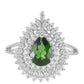 Anillo de Plata con Diópsido de Cromo y Topacio Blanco