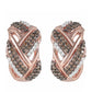 Pendientes de Plata Bañada en Oro Rosa con Diamante Champagne y Diamante blanco