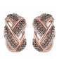 Pendientes de Plata Bañada en Oro Rosa con Diamante Champagne y Diamante blanco