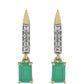Pendientes de Oro 9K con Esmeralda de Brasil y Topacio Blanco