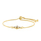 Pulsera de Plata Bañada en Oro con Diamante Rojo y Diamante blanco