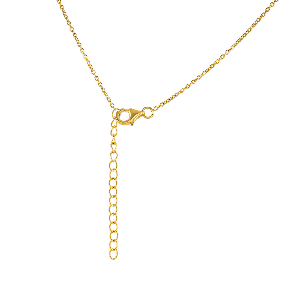 Collar de Plata Bañada en Oro con Diamante Rojo y Diamante blanco 2 
