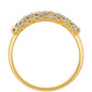 Anillo de Plata Bañada en Oro con Diamante Rojo y Diamante blanco