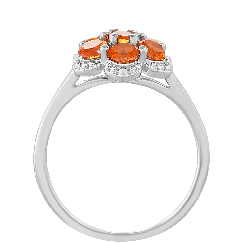 Anillo de Plata con Cuarzo Padparadscha