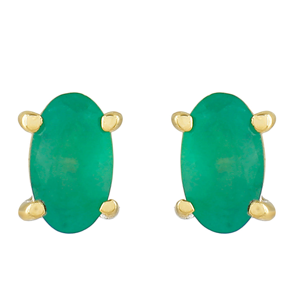 Pendientes de Oro 9K con Esmeralda de Brasil