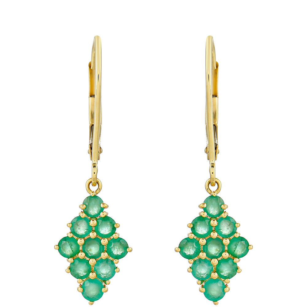 Pendientes de Oro 9K con Esmeralda de Brasil 1 