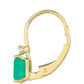 Pendientes de Oro 9K con Esmeralda de Brasil y Zircón natural