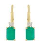Pendientes de Oro 9K con Esmeralda de Brasil y Zircón natural