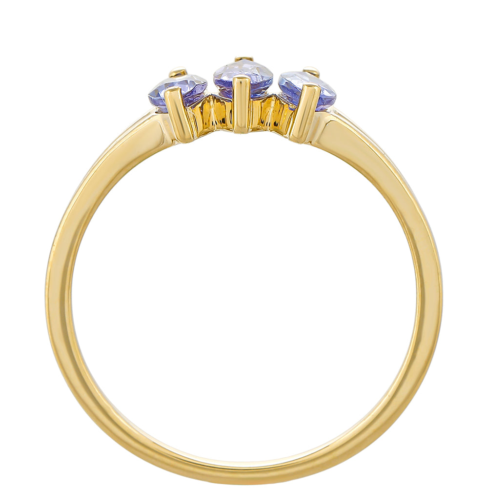 Anillo de Oro 9K con Tanzanita AAA 4 