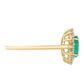 Anillo de Oro 9K con Esmeralda de Brasil y Zircón natural