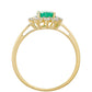 Anillo de Oro 9K con Esmeralda de Brasil y Zircón natural