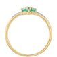 Anillo de Oro 9K con Esmeralda de Brasil y Zircón natural