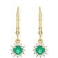 Pendientes de Oro 9K con Esmeralda de Brasil y Zircón natural