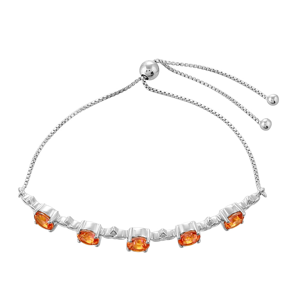 Pulsera de Plata con Cuarzo Padparadscha 2 