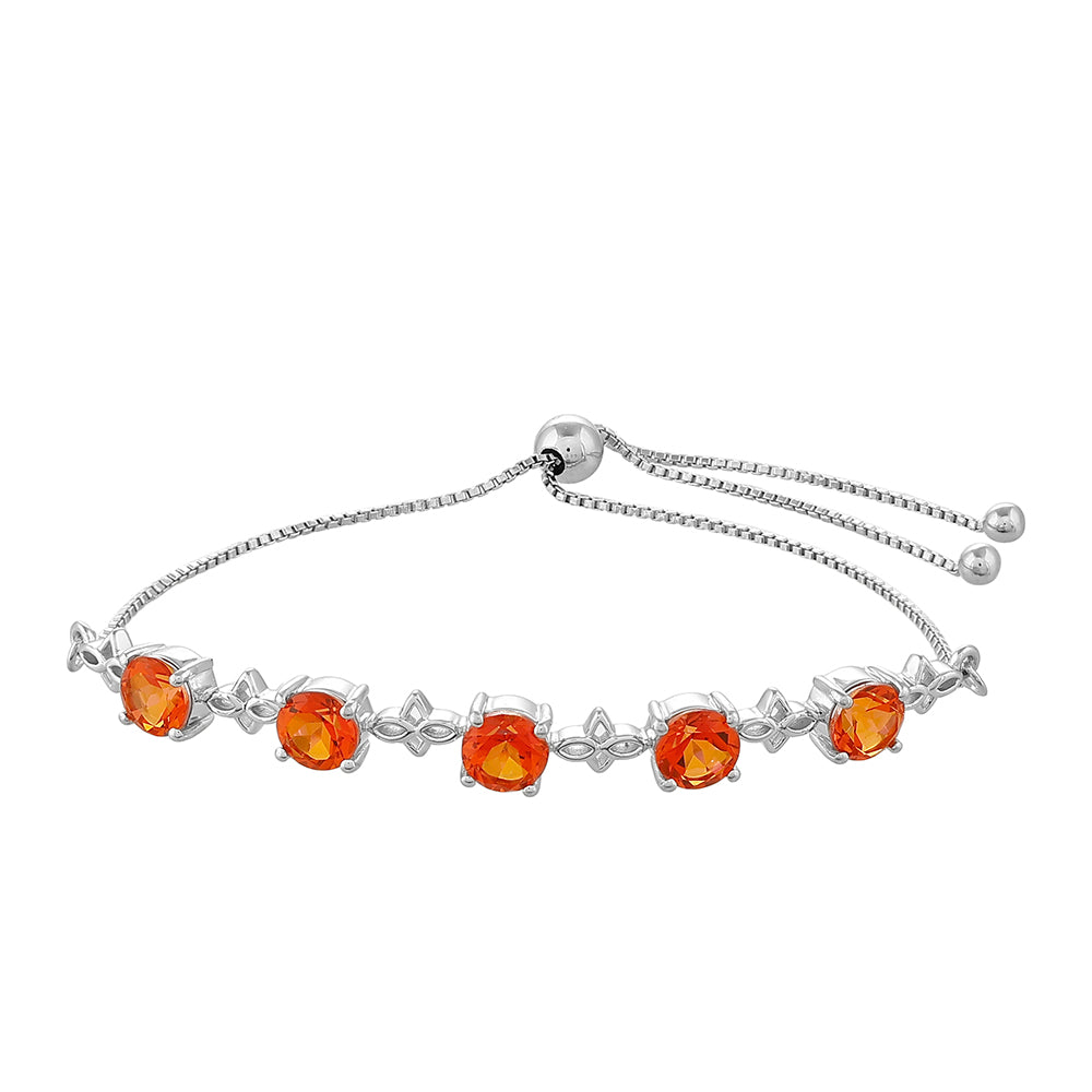 Pulsera de Plata con Cuarzo Padparadscha 1 