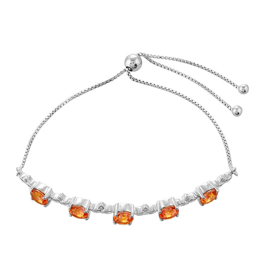 Pulsera de Plata con Cuarzo Padparadscha