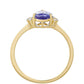 Anillo de Oro 9K con Tanzanita AAA y Zircón natural