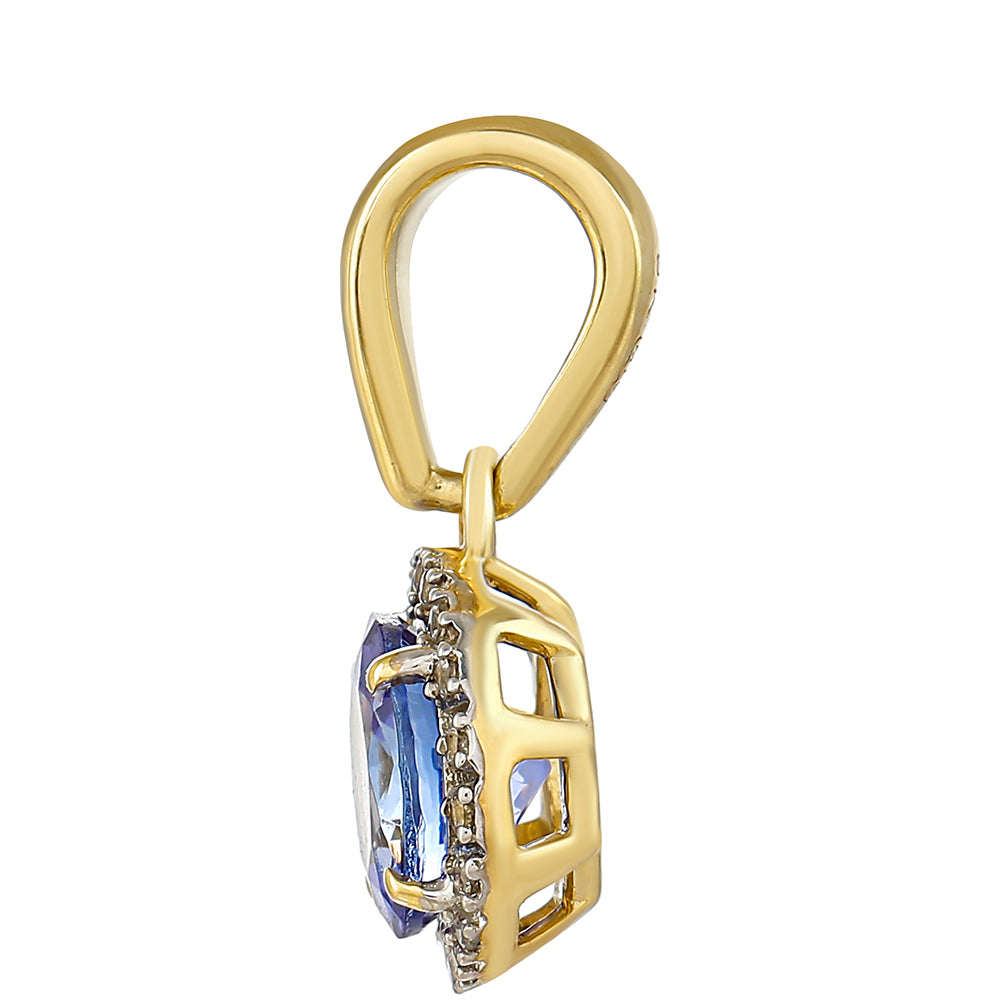 Colgante de Oro 9K con Tanzanita AAA y Zircón natural 2 