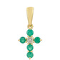 Cruz Colgante de Oro 9K con Esmeralda de Brasil y Zircón natural